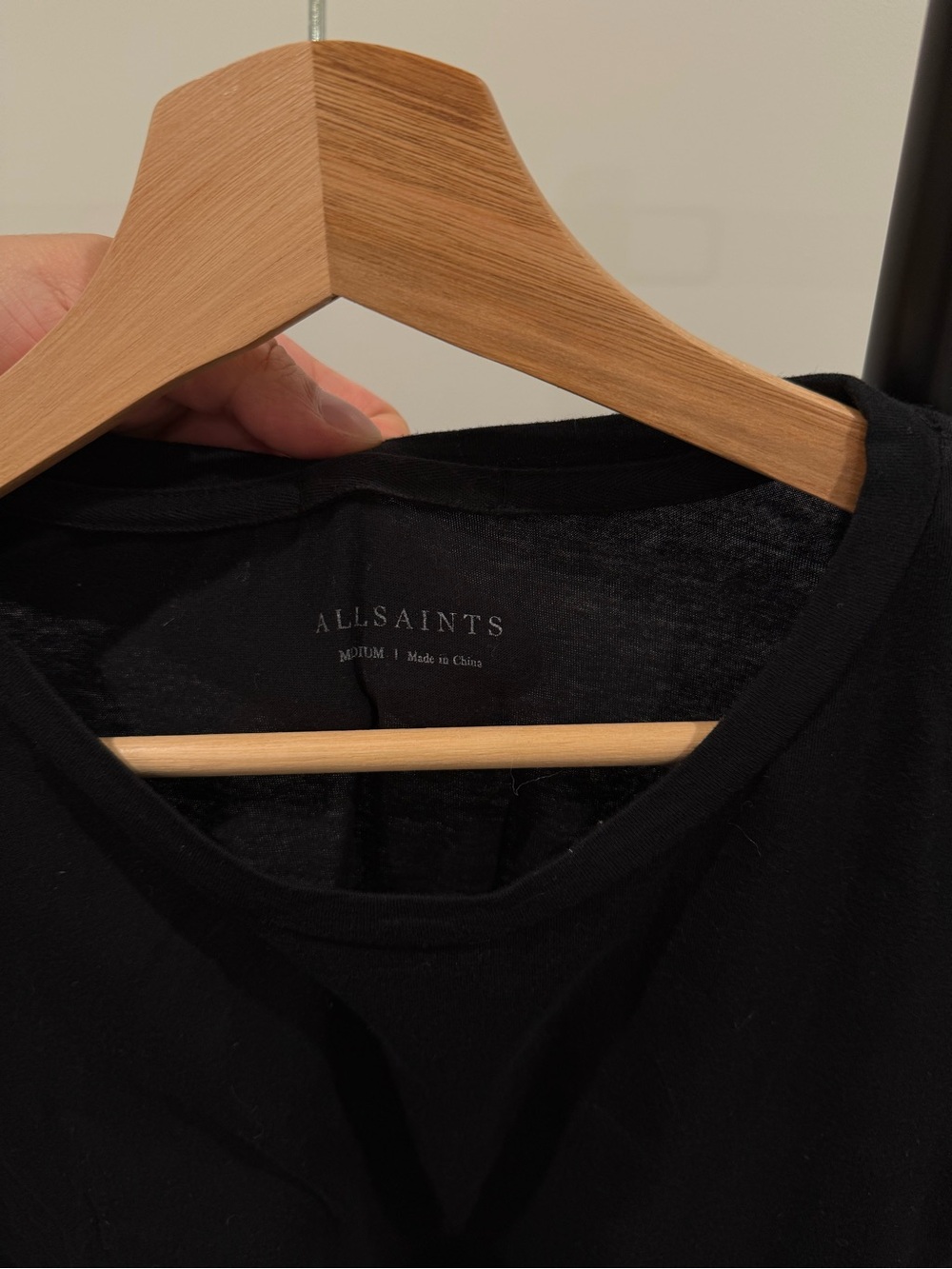 AllSaints Black Short Sleeve Crewneck Tee